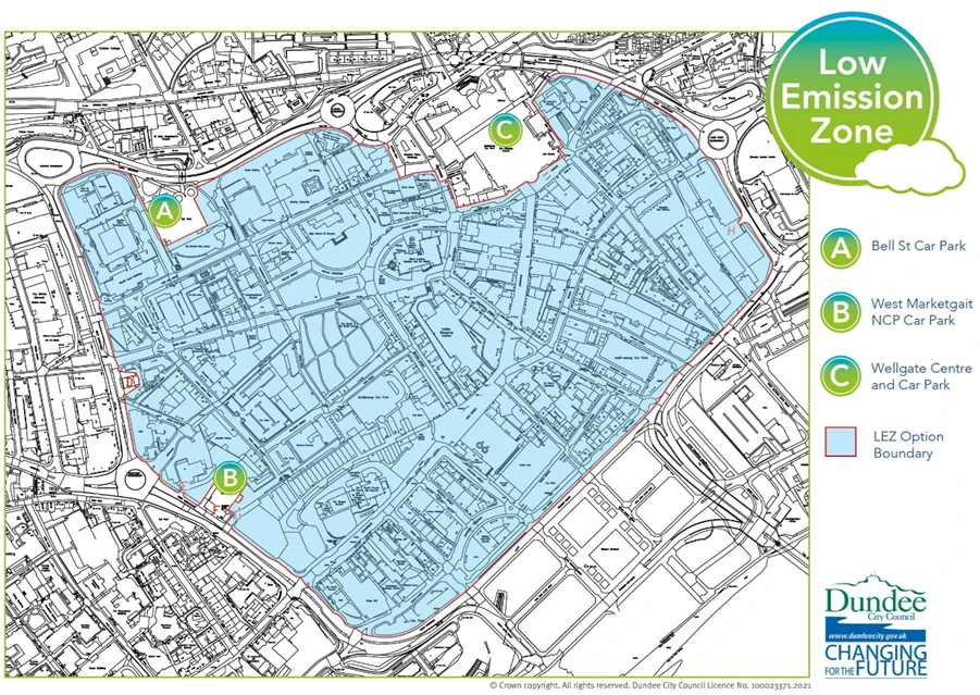Dundee clean air zone map