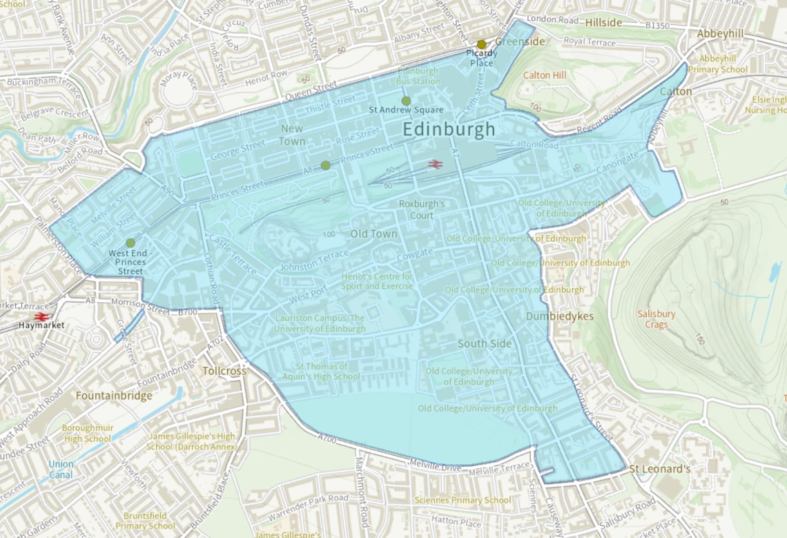 Edinburgh clean air zone map responsiveImg